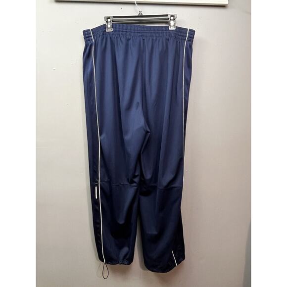 Adidas Tracks Pants Mens XL Straight Leg Lined Blue Elastic Drawstring Waist - Picture 2 of 10